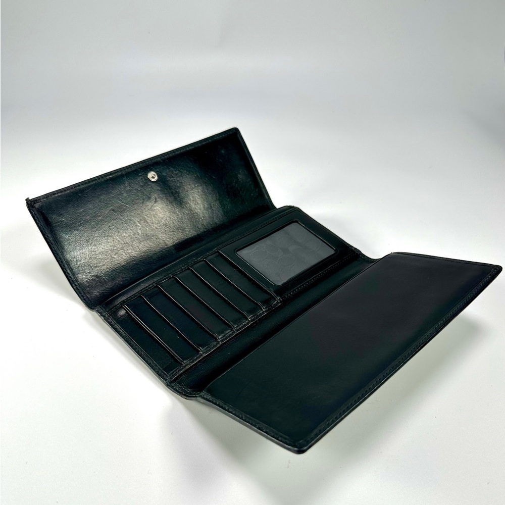 Coach Hampton Leather Tri-fold Wallet in Black - Picture 4 of 7